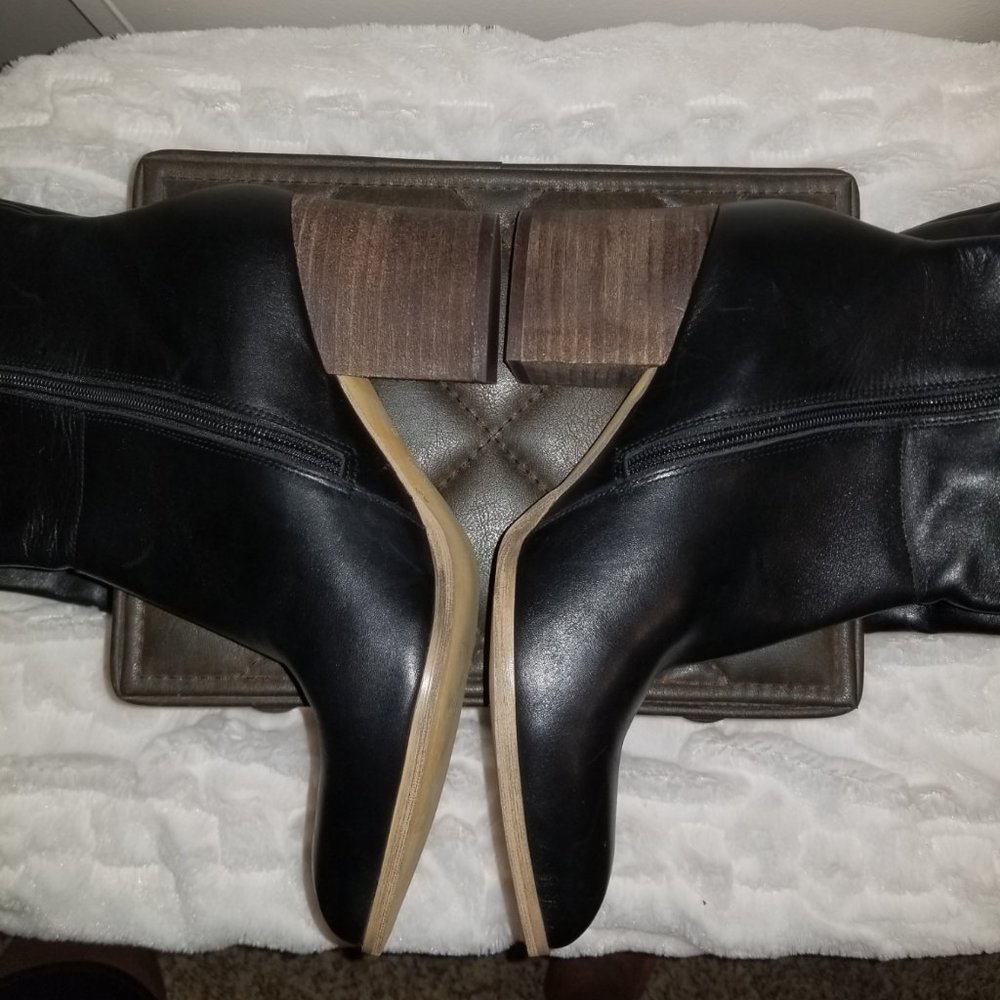 NEW Caslon Black Leather Knee High Boots 9 1/2 M